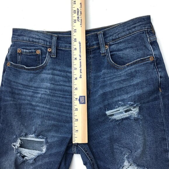 Aeropostale Women's Mom Jeans Distressed Stretch Dark Wash size 6 length 28" - Picture 5 of 11